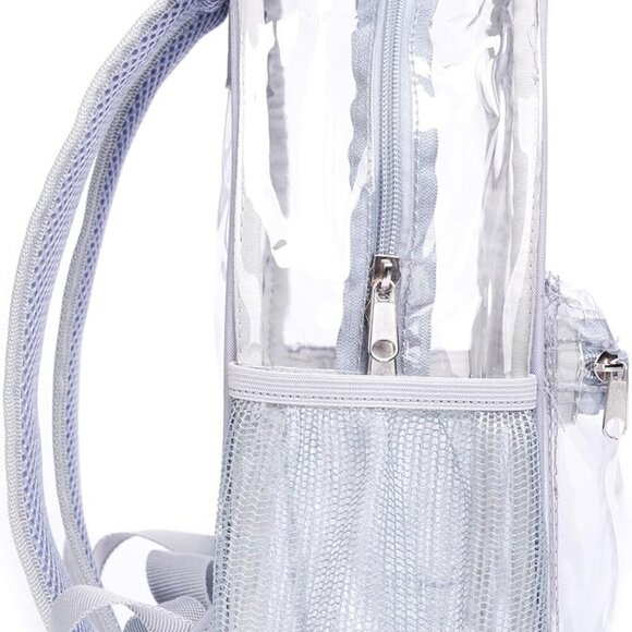 Elegant Stadium Approved Grey Clear Backpack - Waterproof & Comfortable - Picture 7 of 9